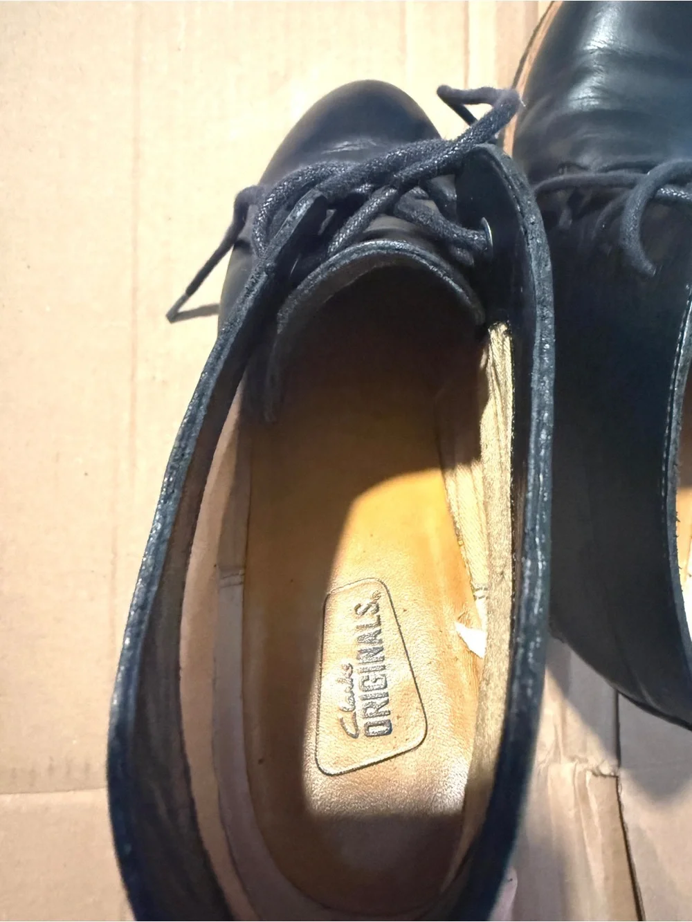 Clarks Black leather ankle booties boots heels. Size 7.5.